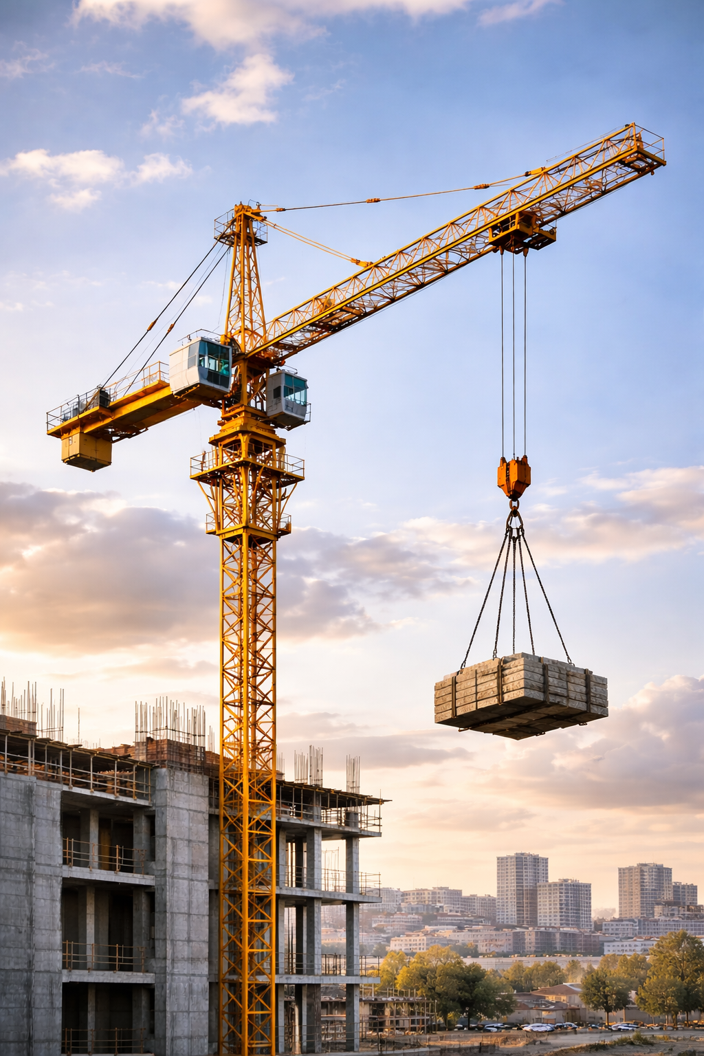 Construction crane supporting coordinated project delivery